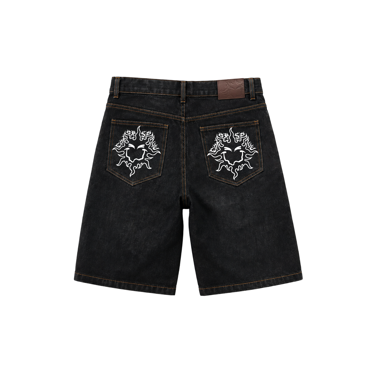 COLORSPACE BLACK RAW DENIM SHORTS